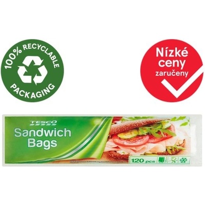 Tesco Sáčky na potraviny se svorkami 120 ks