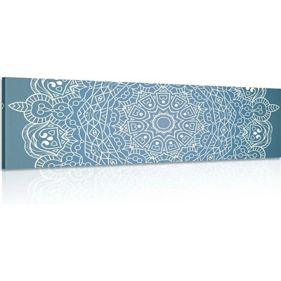 Obraz meditační Mandala na modrém pozadí - 90x30