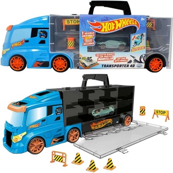 Hot Wheels ODS toys Transporter Truck 40 + auto a dopravné značky