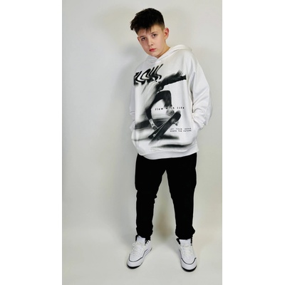 Reporter Young mikina s kapucí a potiskem Skateboard bílá