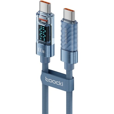 Toocki TQ-X36 nabíjací a dátový USB-C na USB-C 1m modrý