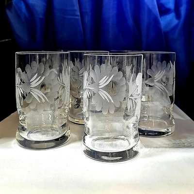 LsG-Crystal Sklenice na lihoviny panáky ručně broušené ryté dekor Kanta dárkové balení satén Lv-6613 6 x 90 ml