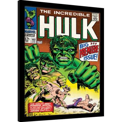 Rámovaný Obraz - Hulk - Comic Cover, 34.3 × 44.5 cm