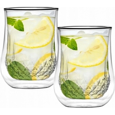 Design Termosklenice na kávu a čaj Vialli Diamante 2 x 300 ml