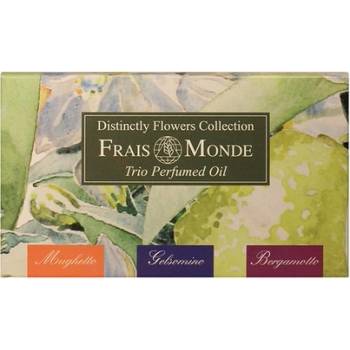 Frais Monde Distinctly Flowers Collection Perfumed Oil Lily Of The Valley 12 ml + Perfumed Oil Jasmine 12 ml + Perfumed Oil Bergamot 12 ml dárková sada
