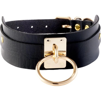 Kinky Diva O-пръстен нашийник черен/златен