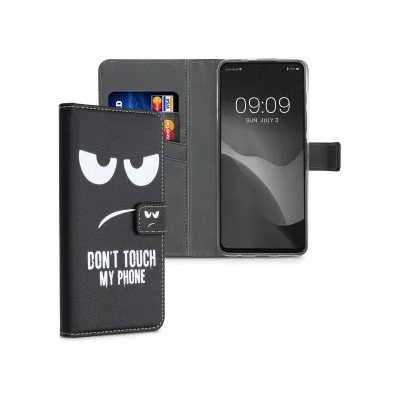 kwmobile Флип калъф с дизайн don't touch my phone за ZTE Moto G60S - черен