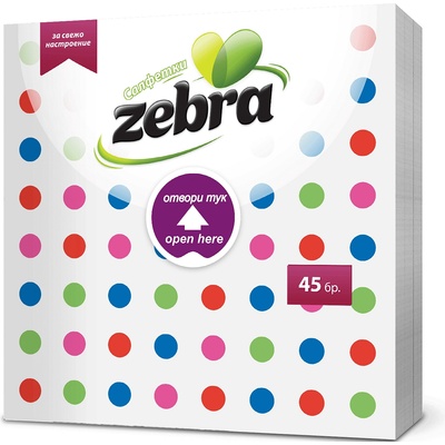 Zebra Салфетки с мотив, 33х33см, 45бр
