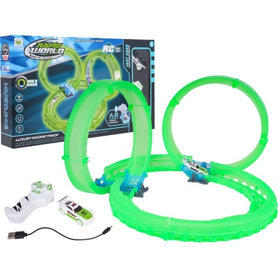 RKToys Svítící autodráha s LED autíčkem a ovladačem 25 dílů