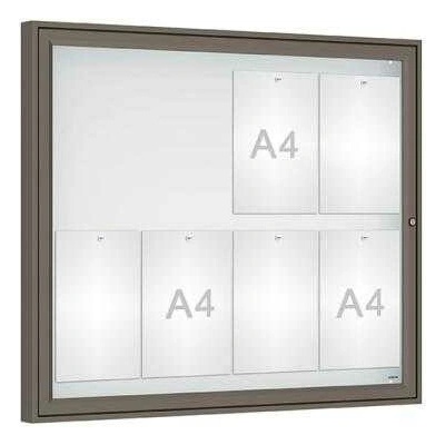 PROCITY Vonkajšia vitrína Classique, 8 x A4, plexi, šeda PRO
