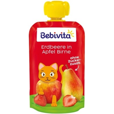 Bebivita Плодова закуска Ягода с ябълка и круша 90 гр. - 12+ месеца