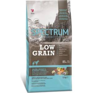 LIDER Spectrum Low Grain Salmon, Anchovy & Blueberry Medium & Large Breeds Adult Dog - Пълноценна храна за израснали кучета от средни и едри породи със сьомга, аншоа и боровинки - 12 кг, Турция