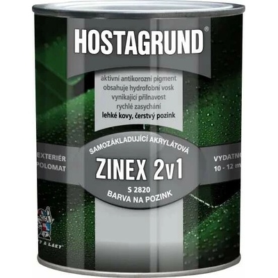 Barvy a laky Hostivař Hostagrund Zinex S2820 2v1 farba na kov 0,6l