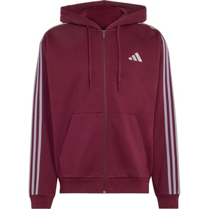 Adidas Мъжки суичър adidas Essentials 3-Stripes Fleece Full-Zip Hoodie - Team Maroon 2 / Slate - размер XL (017-4665-0314)