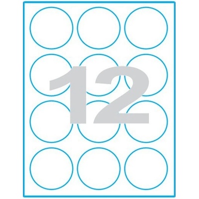 MP print etikety samolepící A4, průměr 60 mm, 12ks/arch, 100 archů, reflexní žluté
