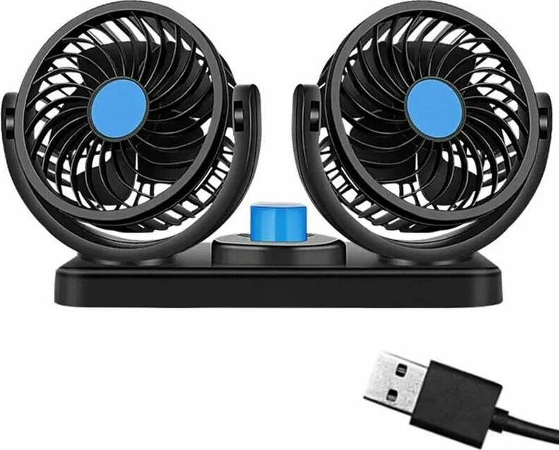 Dvojitý ventilátor do auta USB