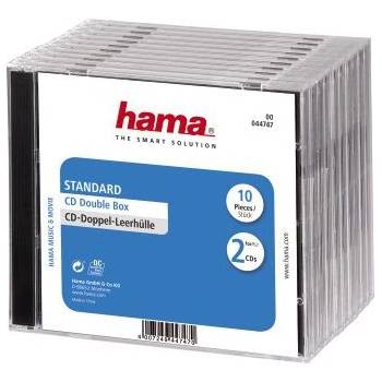 Hama CD Double Jewel Case Standard, Pack 10 2 дискове Прозрачен (44747) (44747)