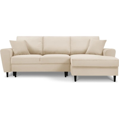 Micadoni Бежов велурен разтегателен диван , десен ъгъл Moghan - Micadoni Home (MIC_RCF_72_F1_MOGHAN1)