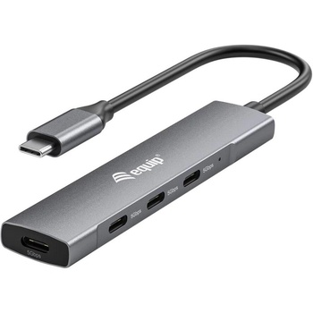 Equip 128963 интерфейсен хъб USB 3.2 Gen 1 (3.1 Gen 1) Type-C 5000 Мбит/с Черен, Сребърен (128963) (128963)