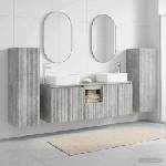 vidaXL Комплект мебели за баня 5 бр. Бетонно сиво 33 x 34, 5 x 100 см (3405996)