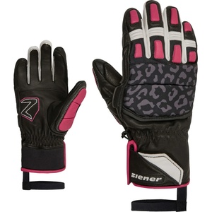 Ziener Детски ръкавици Ziener Kid's Lonos-Z AS PR Gloves - Black. Pop Pink - размер 5 (EU) (202-8640-0215)