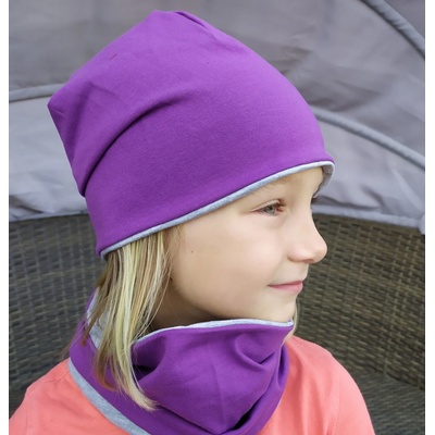 čepice Doble fialová/šedá