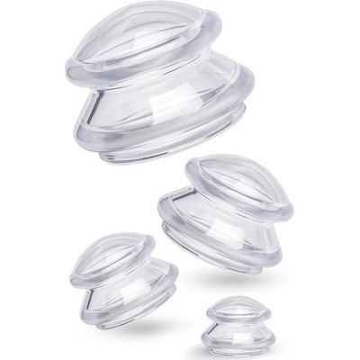 Fabulo Silikónové masážne banky Mushroom 4 ks priehľadná