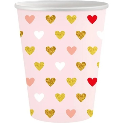 Godan Хартиени чаши - Xoxo pink 250 мл, 6 бр