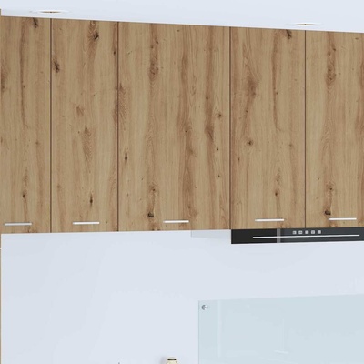 vidaXL Висящ шкаф с врата Занаятчийски дъб и бяло 50 x 31 x 80 см (884273)