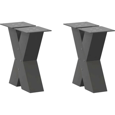 Omaxi 315908 Nohy konferenčního stolku ve tvaru X 2 ks antracitové 30 x 30-31 cm ocel