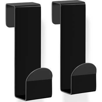 ZACK Закачалки за стъклена душ кабина Mitor черни 2 бр (40124)