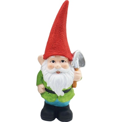 Dekorácia MagicHome, Trpaslík s červeným klobúkom, keramika, 12,5x8,5x28 cm