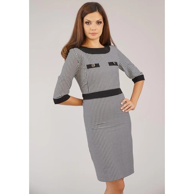 Radek's Collection Елегантна дамска рокля в плат черен пипит 72124-141