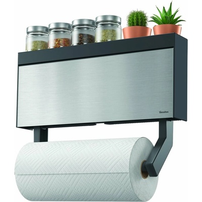 Nástenný držiak na kuchynské utierky a fólie Metaltex Tango Inox