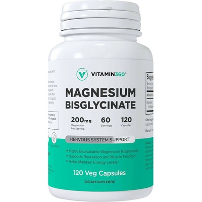 Vitamin360 Magnesium Bisglycinate 200 mg 120 Veg kapsúl