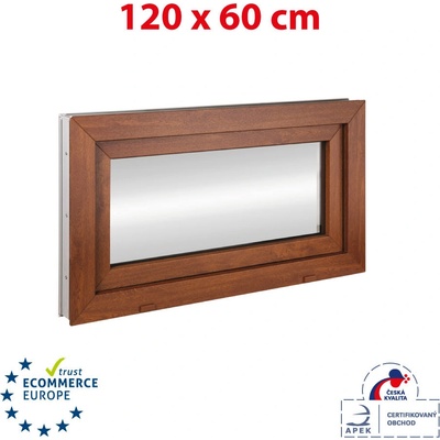 Okna Hned Plastové okno 120x60 cm zlatý dub/bílá sklopné – Zbozi.Blesk.cz