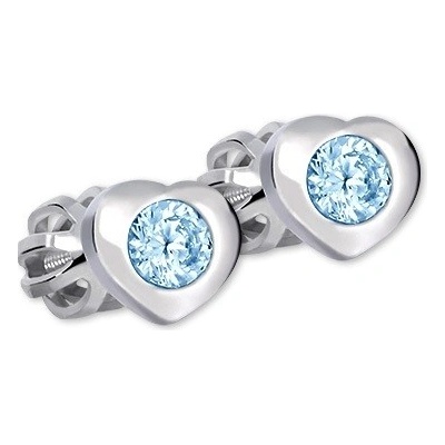 Soliter Srdiečkové náušnice so svetlo modrým zirkónom 436 001 00122 0400550
