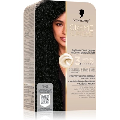 Schwarzkopf Creme Supreme перманентната боя за коса цвят 1-0 Natural Black 60ml