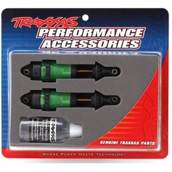 Traxxas амортисьор GTR long алуминий/PTFE зелен, бутални пръчки TiN (2)