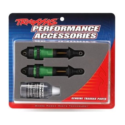 Traxxas амортисьор GTR long алуминий/PTFE зелен, бутални пръчки TiN (2)
