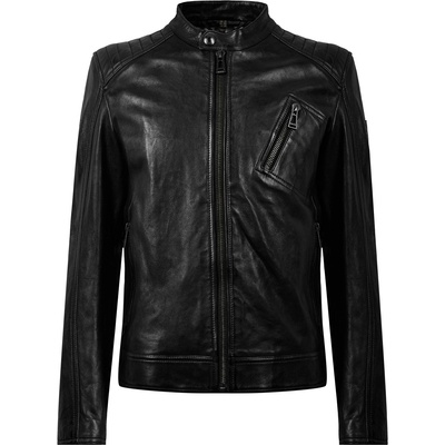 BELSTAFF Яке BELSTAFF Men's V Racer Water-Repellent Leather Long Sleeve Slim Fit Leather Jacket - Black