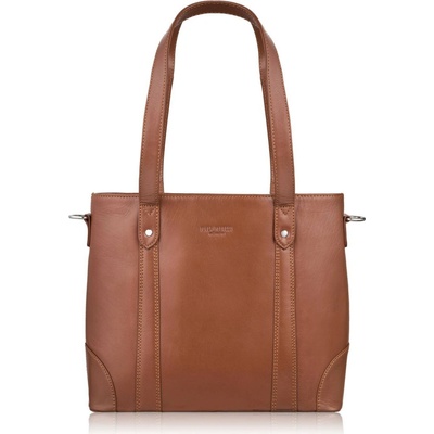 Paolo Peruzzi dámska kožená shopper kabelka cez rameno koňak T-41-CG