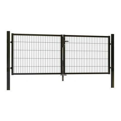 Dvojkrídlová brána LIGHT šírka 360 cm, výška 125 cm, hranaté profily, povrchový zámok, antracitová šedá