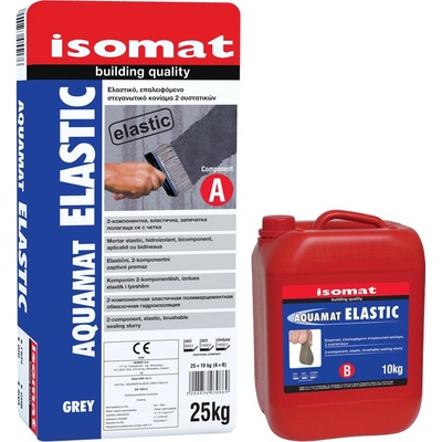 ISOMAT AQUAMAT ELASTIC Dvojzložková vysoko pružná hydroizolačná cementová stierka, sivá, 35 kg