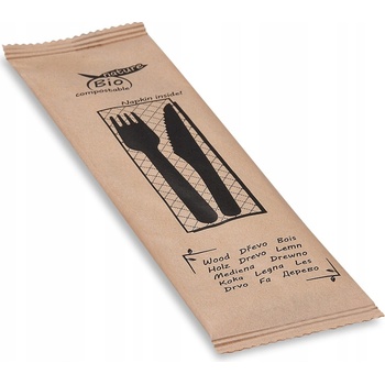 Sada jednorazových príborov Wimex, drevené, 3 prvky