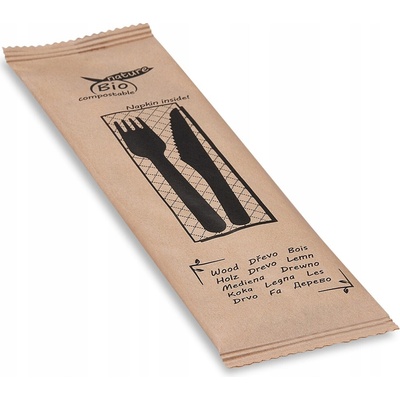 Sada jednorazových príborov Wimex, drevené, 3 prvky