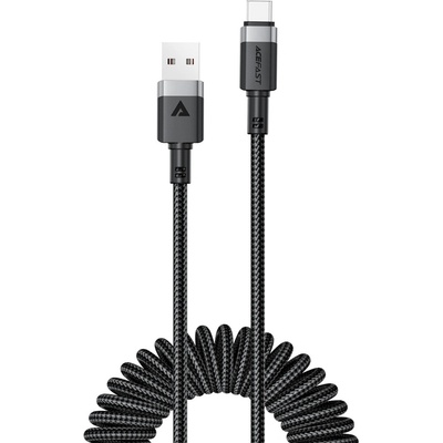 Acefast C14-04 USB-A – USB-C pružinový 480Mb/s 3A 1,2m černý
