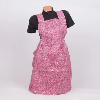 Image 1 of Готварска престилка в червено с малки цветенца