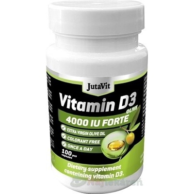 JutaVit Vitamín D3 4000 IU Forte Oliva 100 mäkkých kapsúl