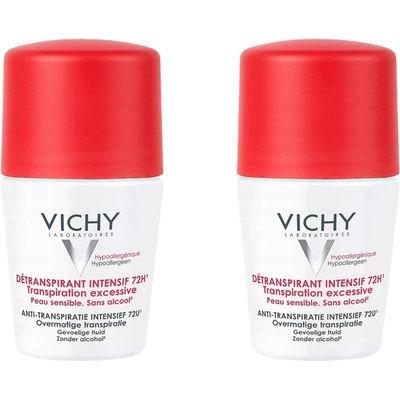 Vichy Súprava guľôčkových antiperspirantov proti nadmernému poteniu (Détranspirant Intensif 72h) 2 x 50 ml